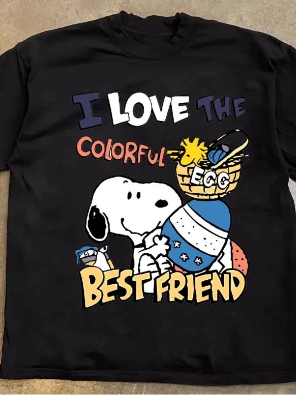 Gildan Black Snoopy 'I Love The Colorful Best Friend' Graphic Tee